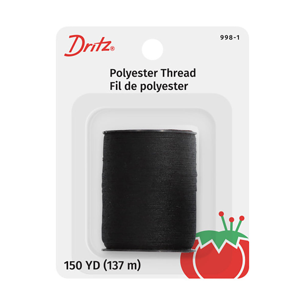 Dritz Polyester Thread - Black - 150 YD - Packaged