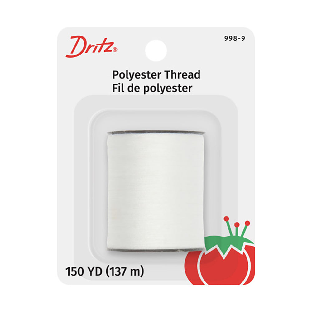 Dritz Polyester Thread - White - 150 YD - Packaged