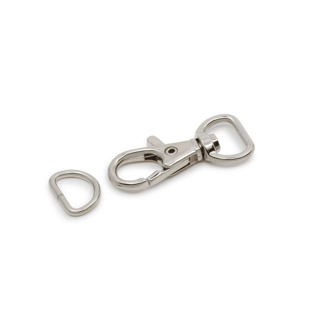 Dritz Swivel Hooks & D-Rings - 0.5" Nickel - 12 Sets - Folded