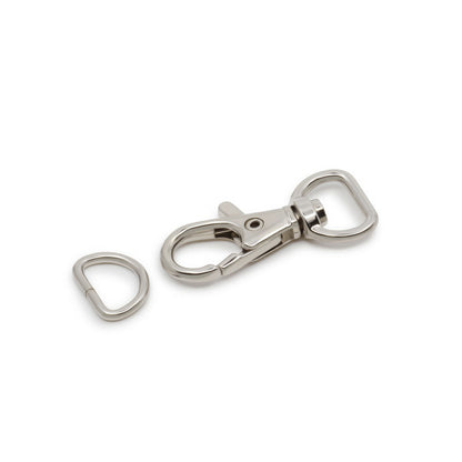 Dritz Swivel Hooks & D-Rings - 0.5" Nickel - 12 Sets