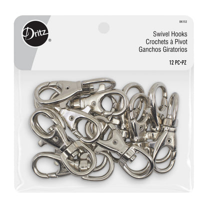 Dritz Swivel Hooks - Nickel - 12pc