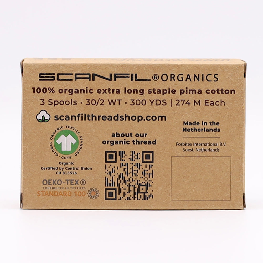 SCANFIL® 30wt Organic Pima Cotton Thread Trio Set - 3ct 300yd Spools - Sunshine Yellows Folded