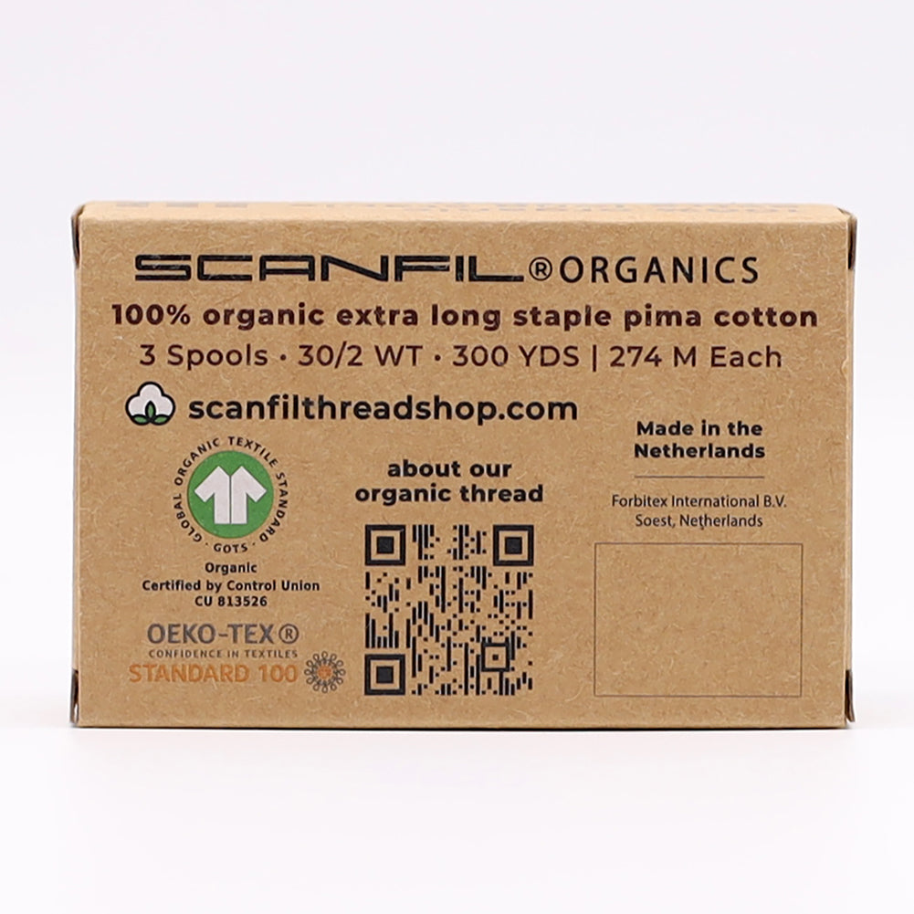 SCANFIL® 30wt Organic Pima Cotton Thread Trio Set - 3ct 300yd Spools - Pretty Pinks - Folded