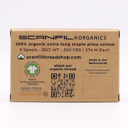 SCANFIL® 30wt Organic Pima Cotton Thread Trio Set - 3ct 300yd Spools - Pretty Pinks