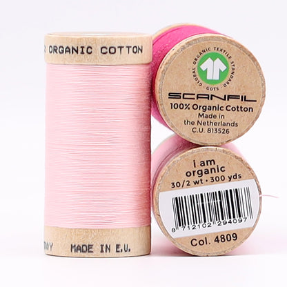 SCANFIL® 30wt Organic Pima Cotton Thread Trio Set - 3ct 300yd Spools - Pretty Pinks Detail