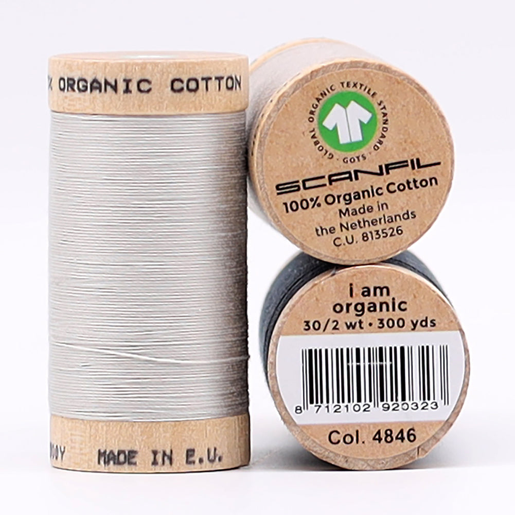 SCANFIL® 30wt Organic Pima Cotton Thread Trio Set - 3ct 300yd Spools - Stormy Grays - Full - Image 4 of 5
