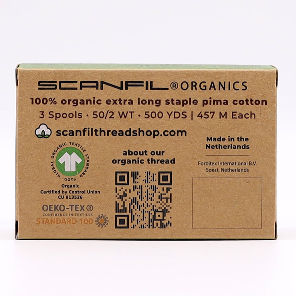 SCANFIL® 50wt Organic Pima Cotton Thread Trio Set - 3ct 500yd Spools - Sunshine Yellows Folded