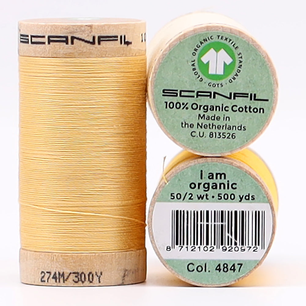 SCANFIL® 50wt Organic Pima Cotton Thread Trio Set - 3ct 500yd Spools - Sunshine Yellows Full