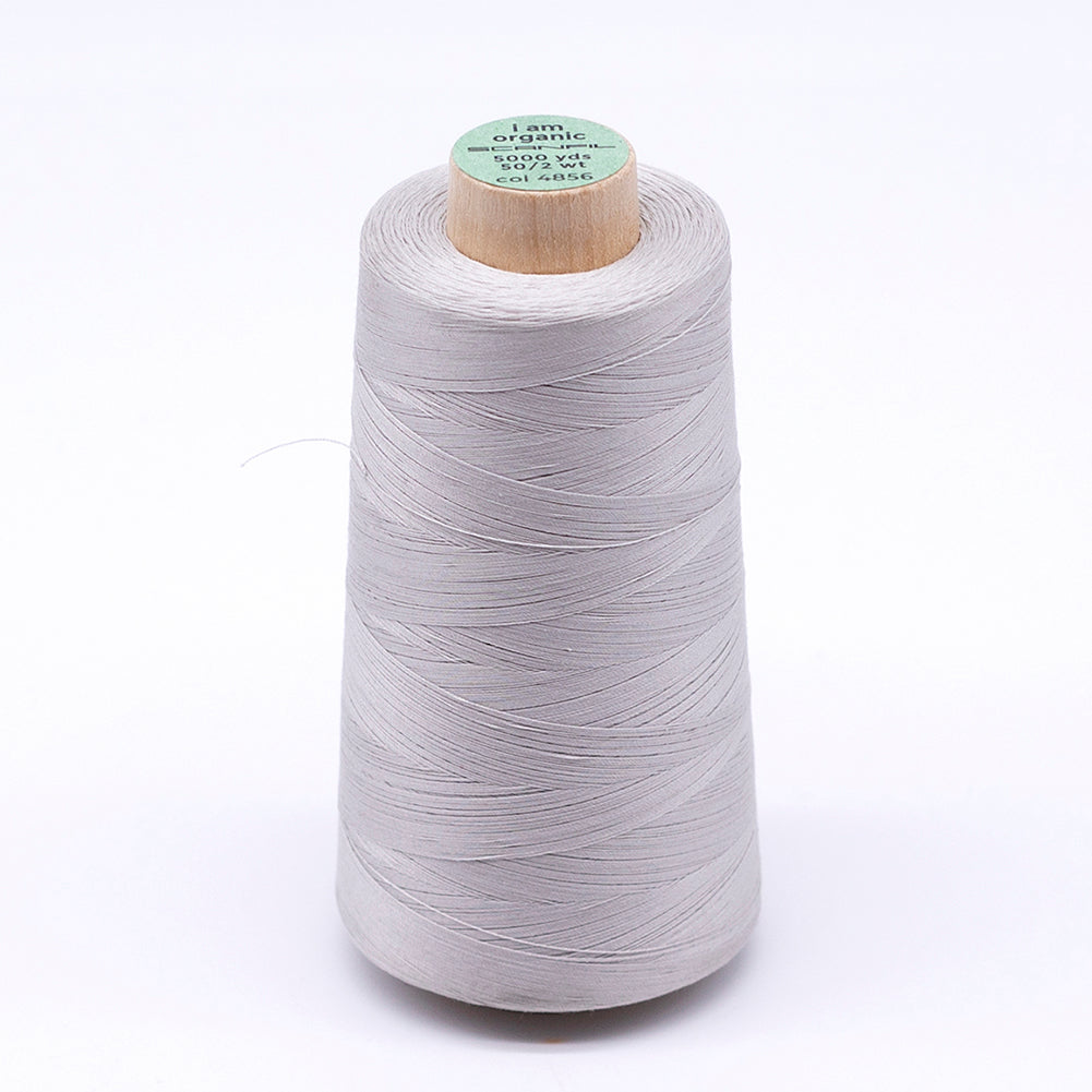 SCANFIL® 50wt Organic Pima Cotton Thread 5000 yd Cones - 4856 Silver Cloud