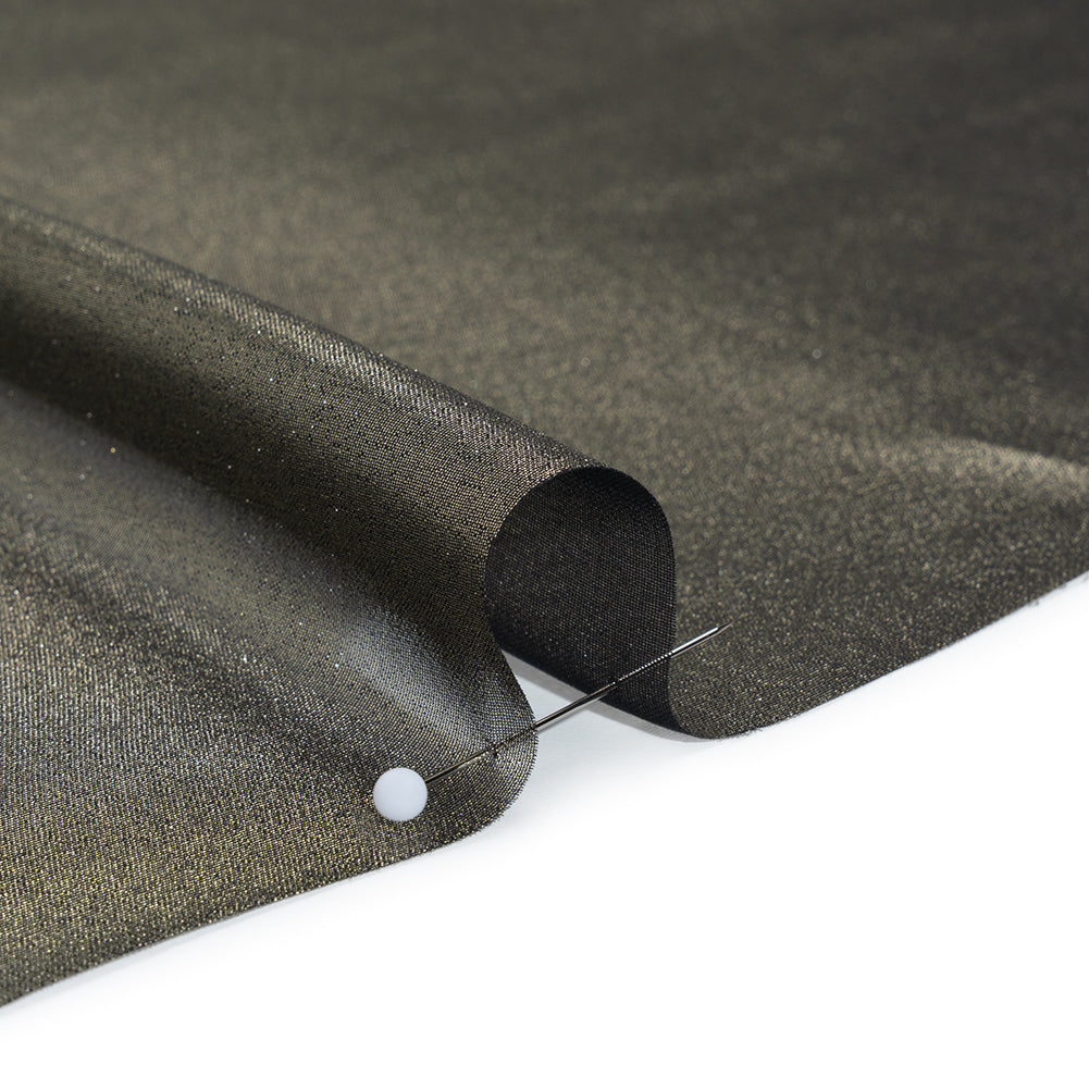 Liquid Sheen Metallic Polyester Chiffon - Gold on Black - Liquid Sheen Chiffon Collection - Full