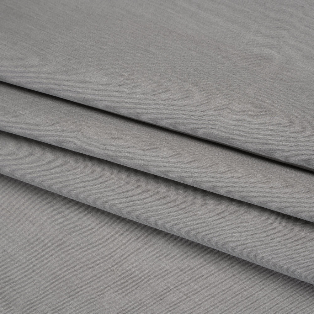 Cotton Twill Chambray Shirting - Gray - Deadstock - Folded