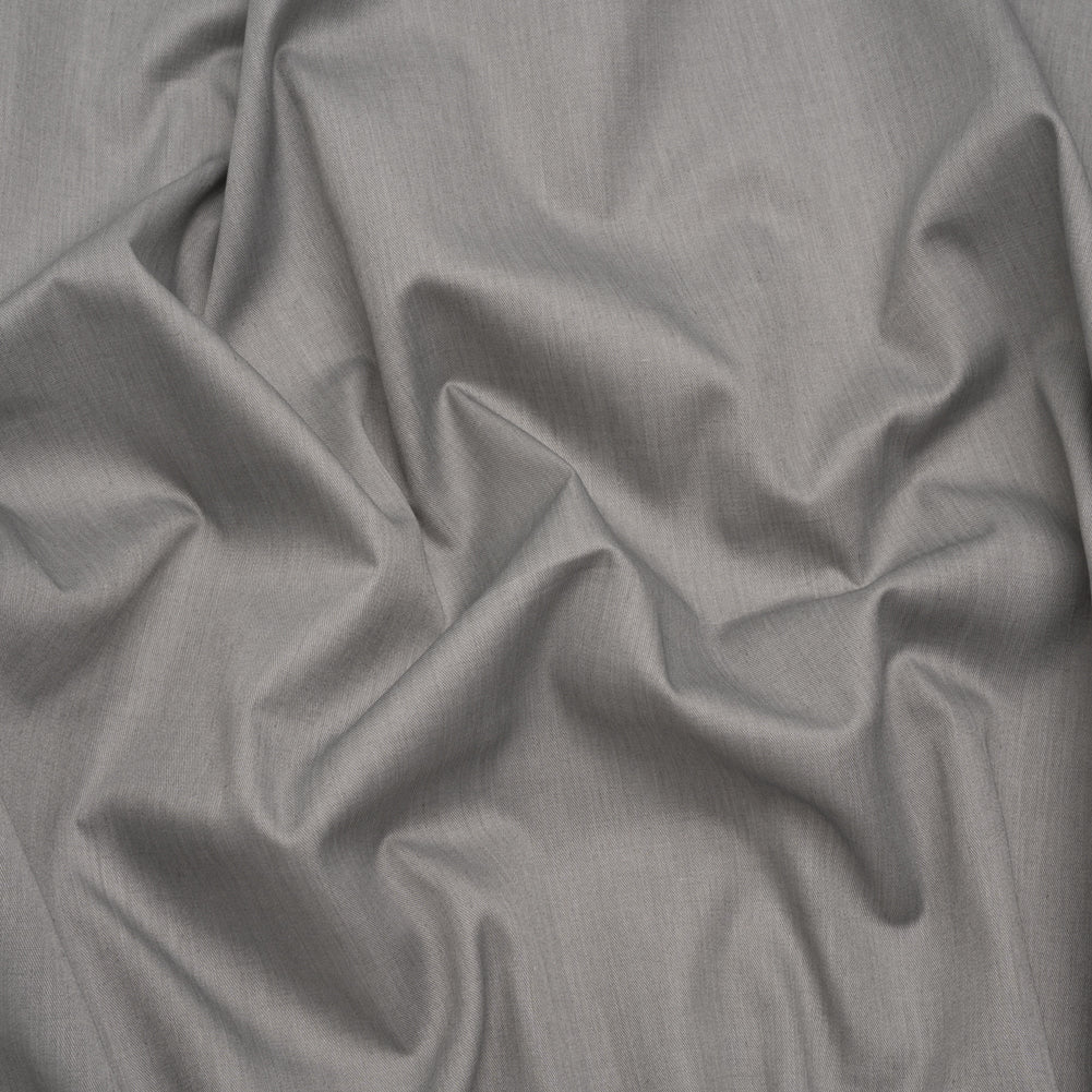 Cotton Twill Chambray Shirting - Gray - Deadstock