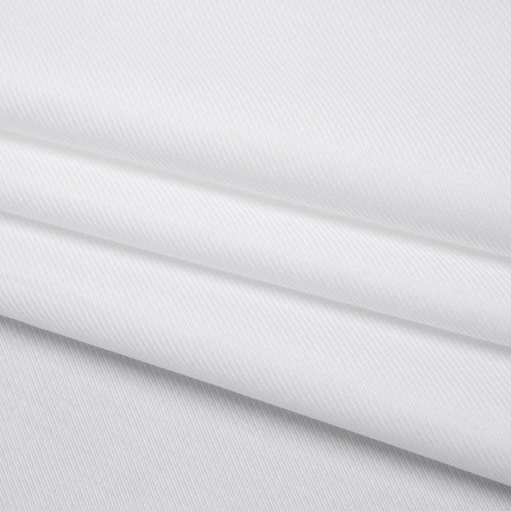 Cotton Twill Shirting - Bright White - Deadstock - Folded