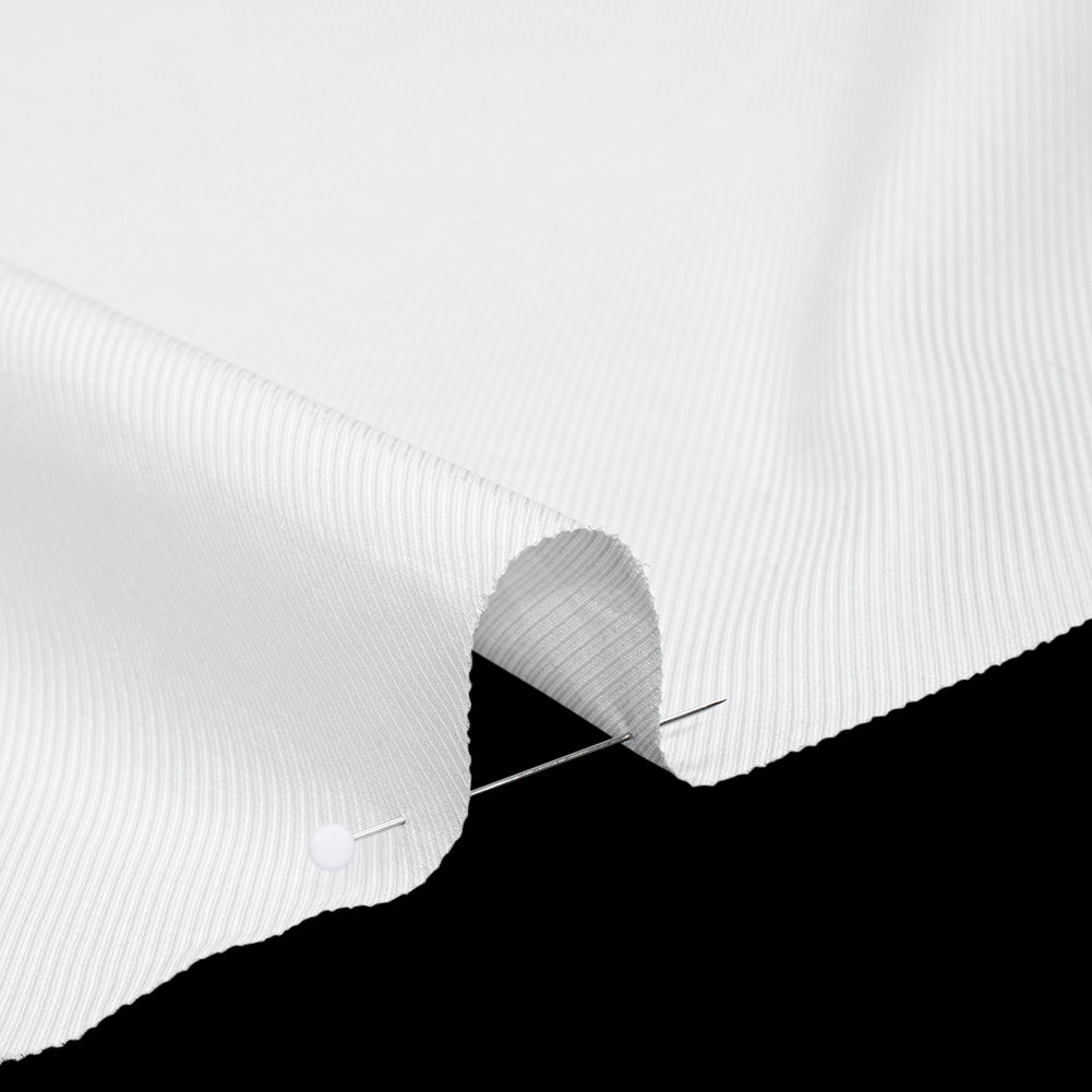 Cotton Twill Shirting - Bright White - Deadstock - Detail