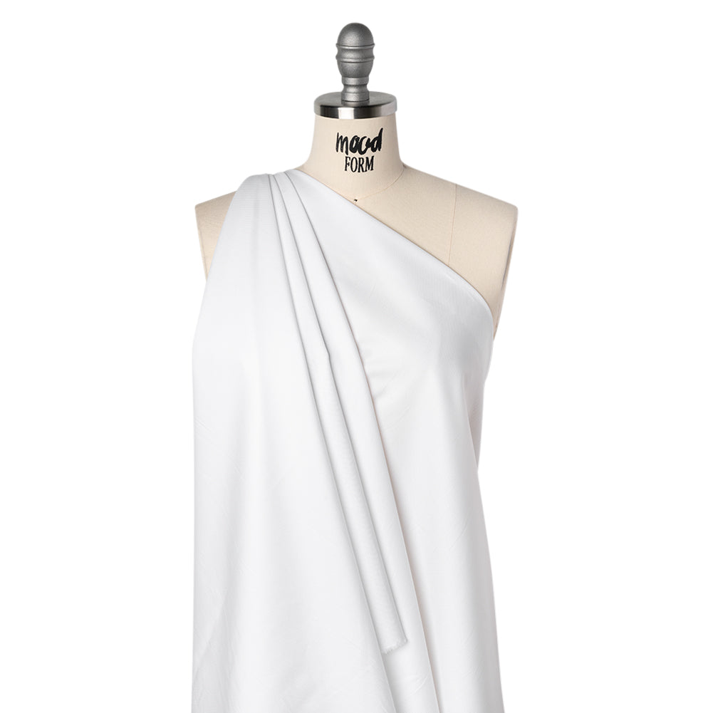 Cotton Twill Shirting - Bright White - Deadstock - Drape