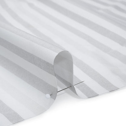 Cotton Oxford Shirting - White and Shades of Gray Stripes - Deadstock
