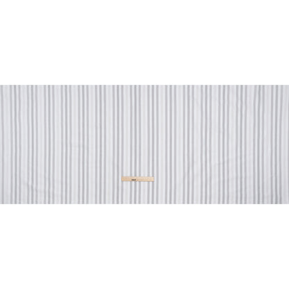 Cotton Oxford Shirting - White and Shades of Gray Stripes - Deadstock