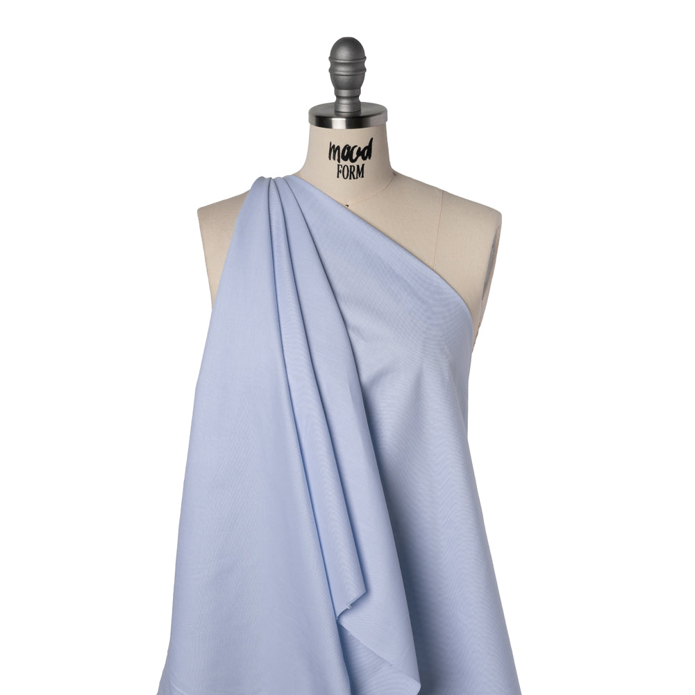 Cotton Oxford Shirting - Pale Blue and White - Designer Deadstock - Drape