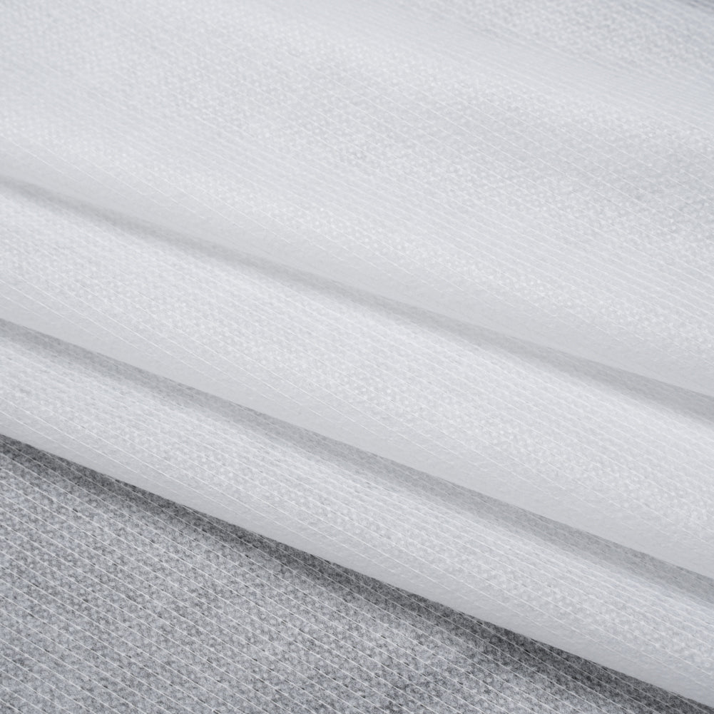 Non-Woven Fusible Interlining with Reinforced Threading - White - Deadstock Folded