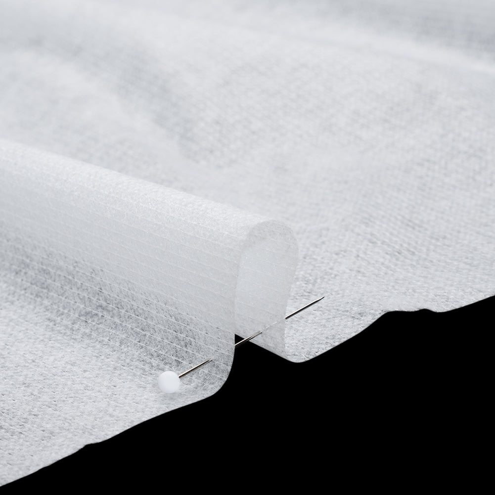 Non-Woven Fusible Interlining with Reinforced Threading - White - Deadstock Detail