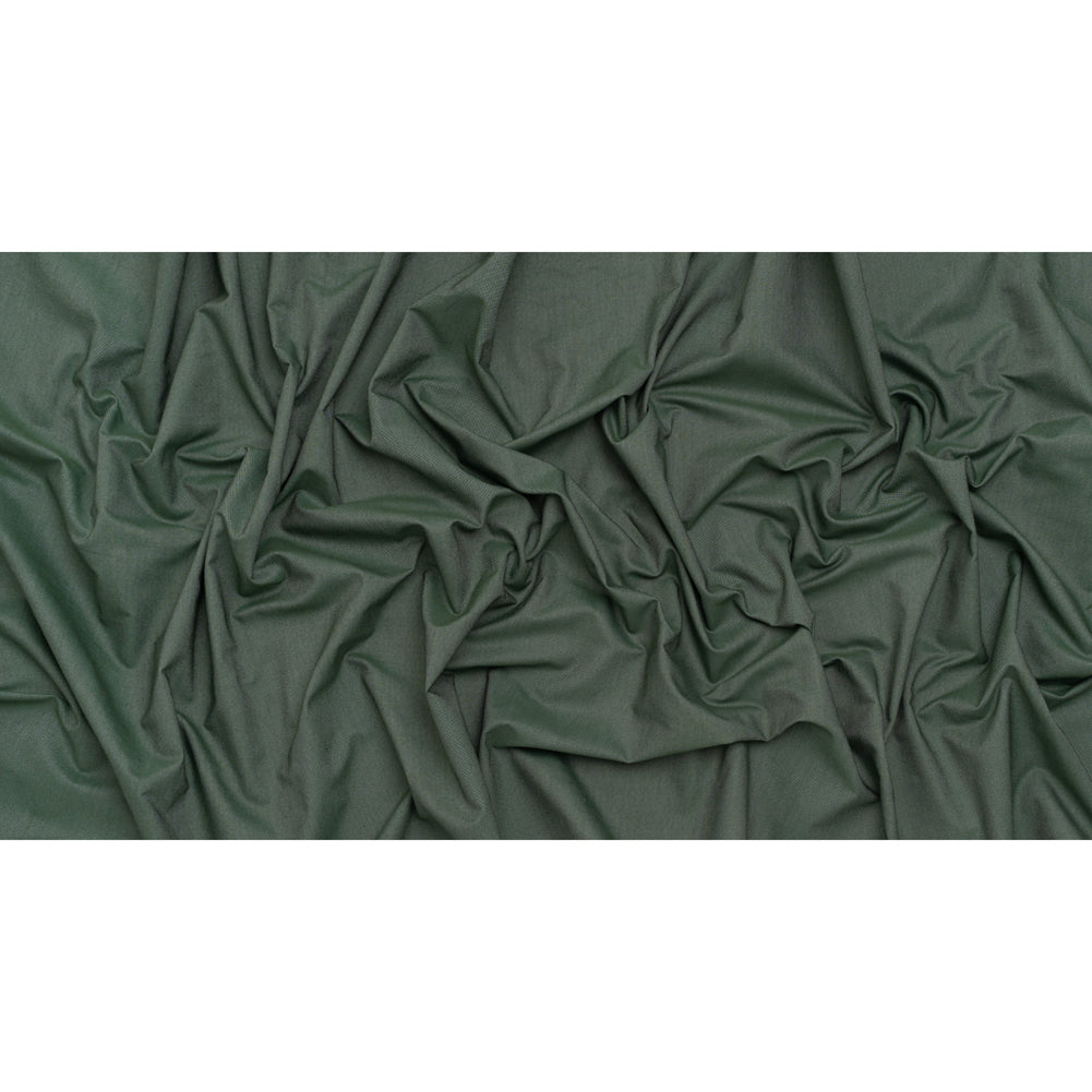 Cotton Oxford Shirting - Evergreen and White - Deadstock - Full