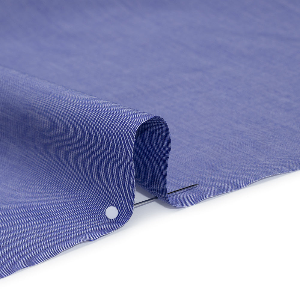 Cotton Shirting - Bright Blue and White - Deadstock - Detail