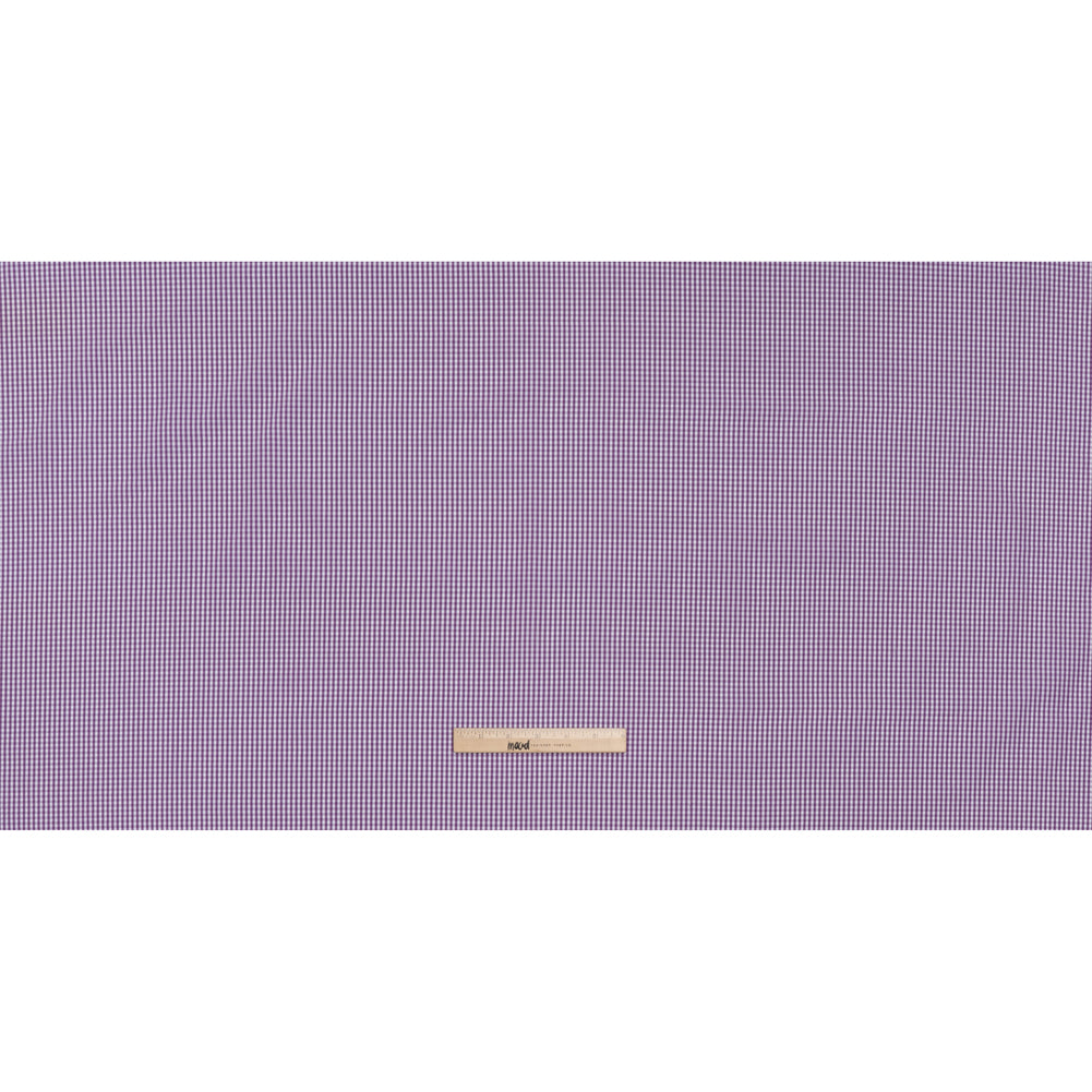 Cotton Gingham Shirting - Purple and White Checks - Designer Deadstock - Full