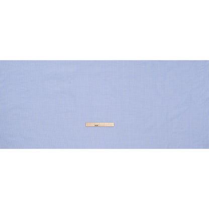 Cotton Gingham Shirting - Sky Blue and White Checks - Designer Deadstock