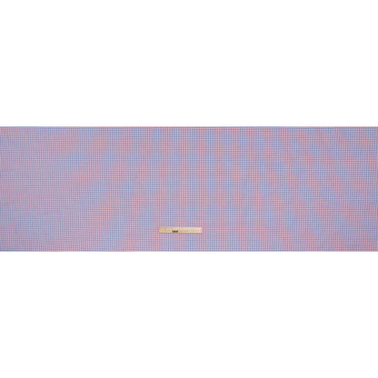 Cotton Shirting - Blue and Pink Tattersall Checks - Designer Deadstock