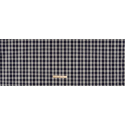 Cotton Shirting - Gray and Dark Navy Big Checks - Deadstock