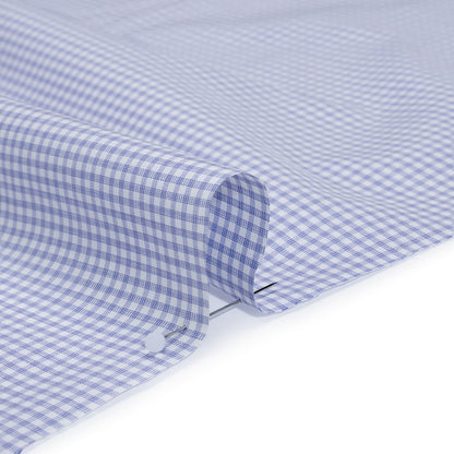 Cotton Shirting - Country Blue and White Checks - Deadstock