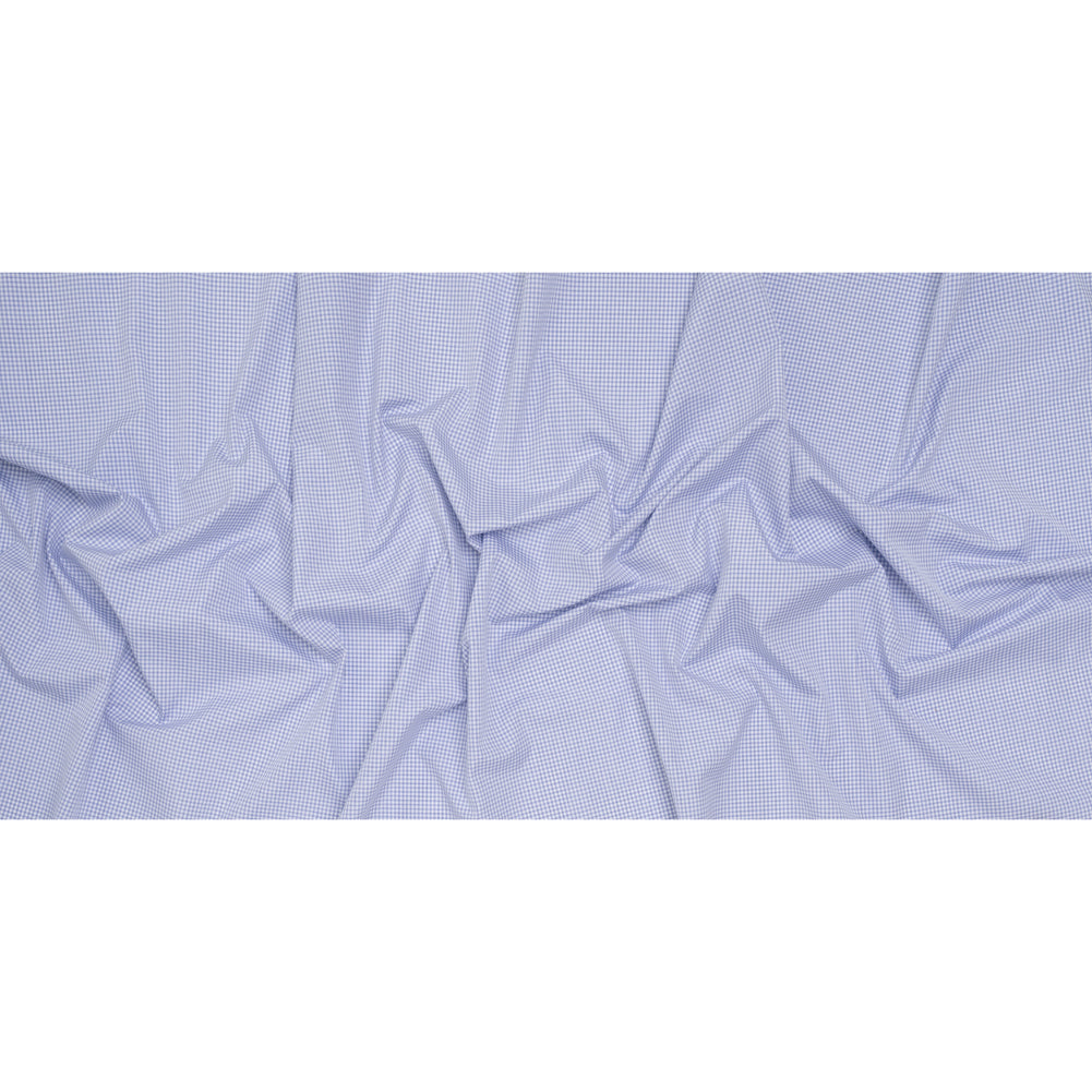 Cotton Shirting - Country Blue and White Checks - Deadstock - Full