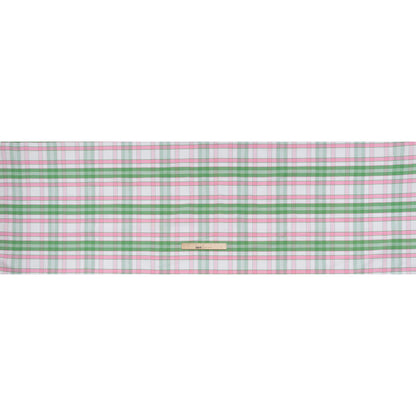 Cotton Oxford Shirting - Bubblegum Pink, Kelly Green and White Plaid - Deadstock Full