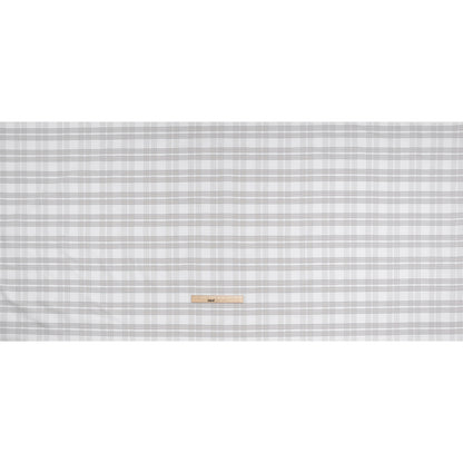 Cotton Oxford Shirting - Gray and White Plaid Check - Deadstock