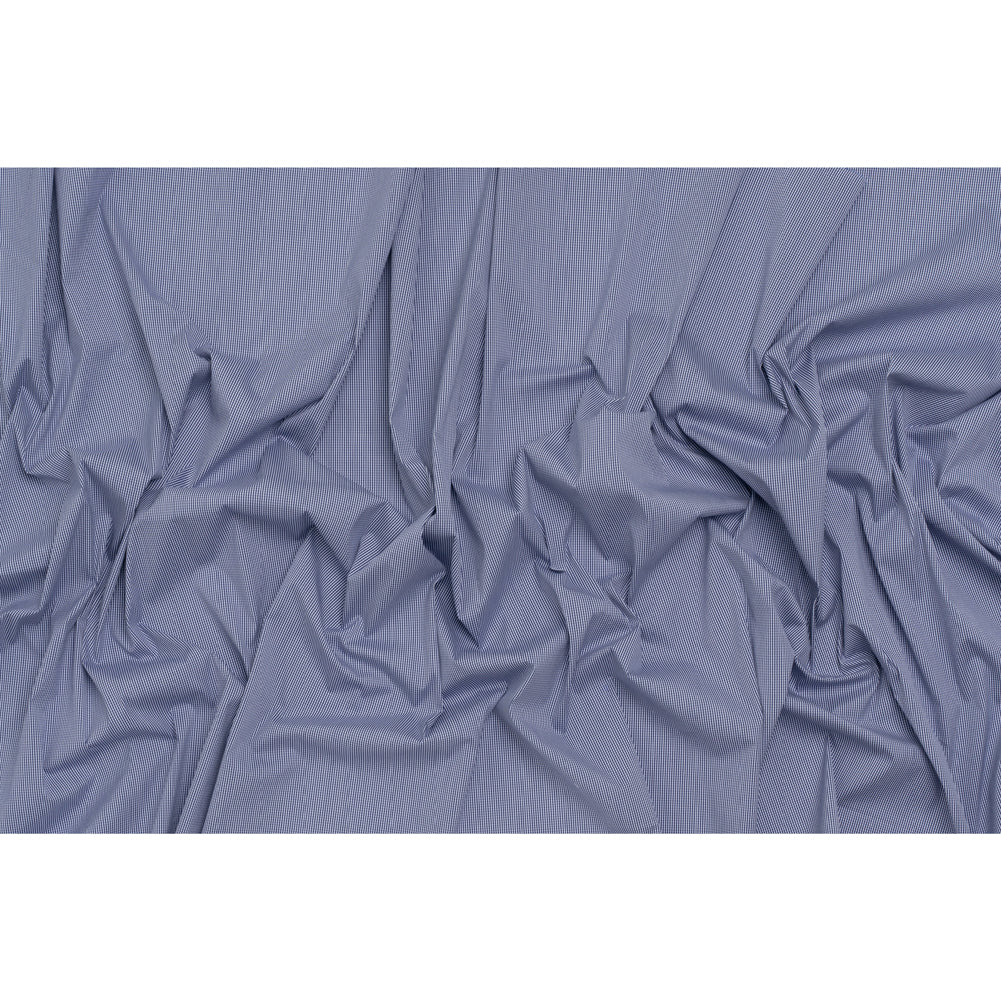 Cotton Shirting - Blue and White Tiny Gingham Check - Deadstock - Full