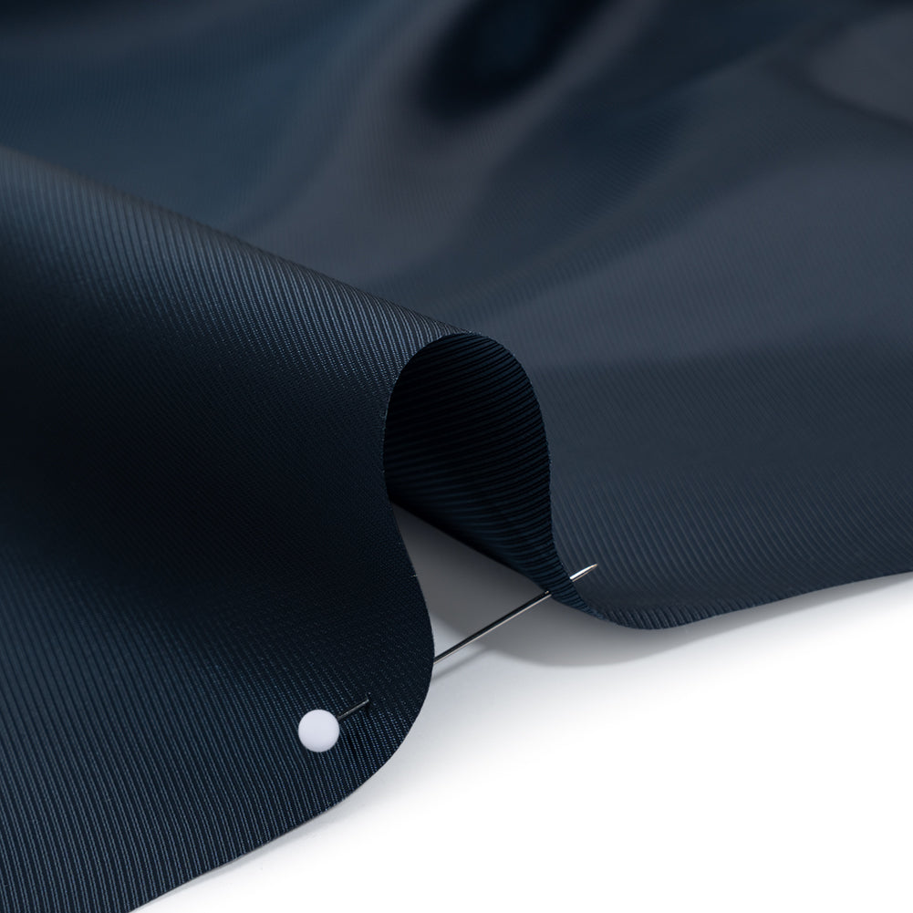 Polyester Twill Lining - Dark Blue - Deadstock - Detail