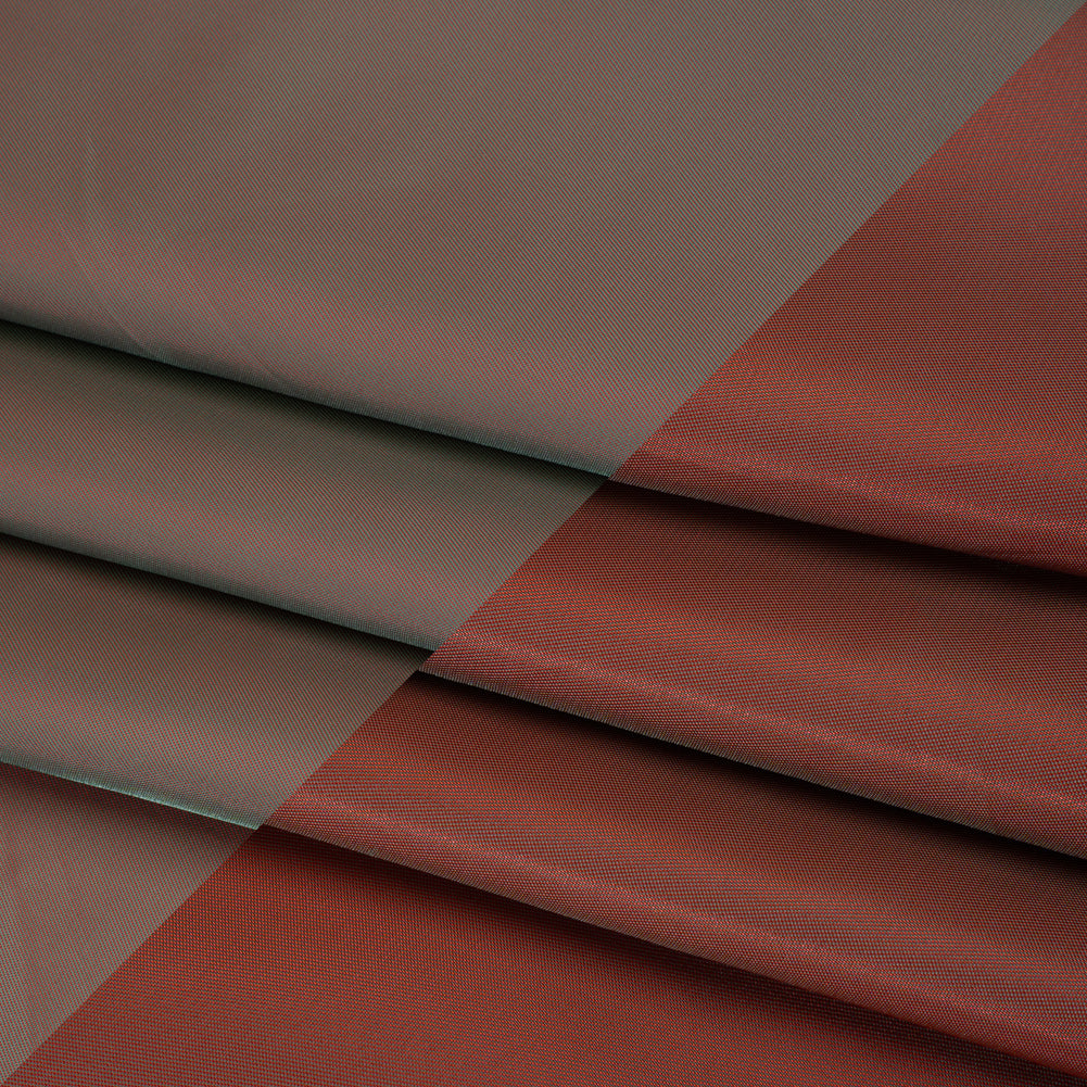 Polyester Twill Lining - Red and Green Iridescent - Deadstock - Folded