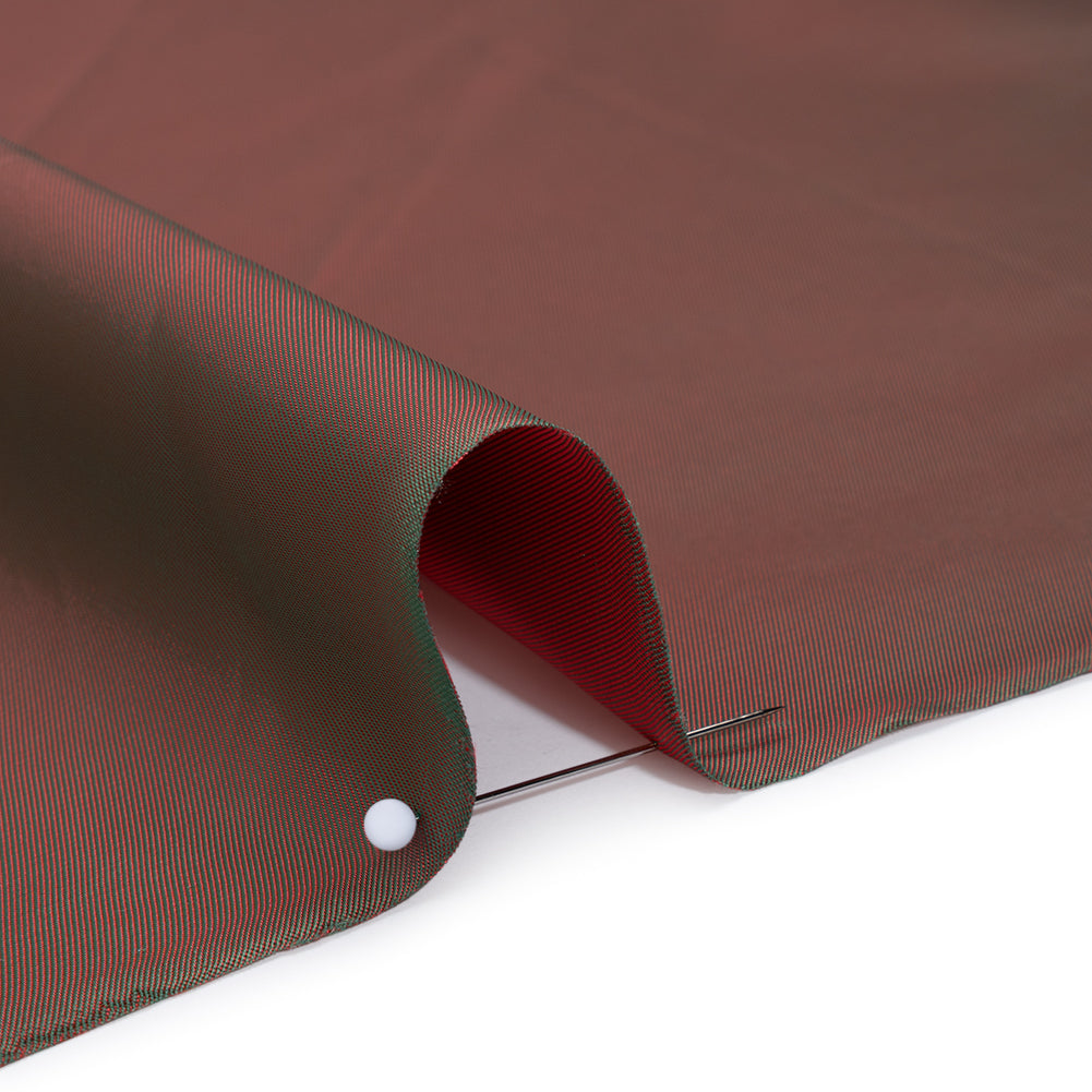 Polyester Twill Lining - Red and Green Iridescent - Deadstock - Detail
