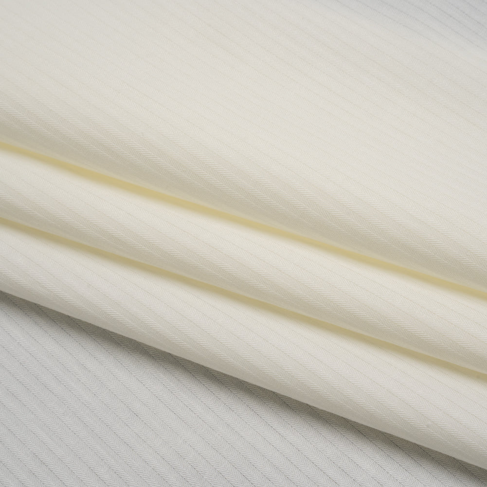 Cotton Herringbone Twill Pocketing - Ivory - Deadstock Folded