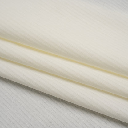 Cotton Herringbone Twill Pocketing - Ivory - Deadstock Folded