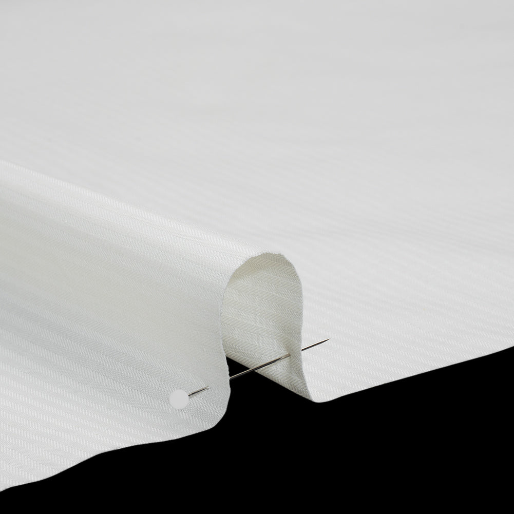 Cotton Herringbone Twill Pocketing - Ivory - Deadstock Detail