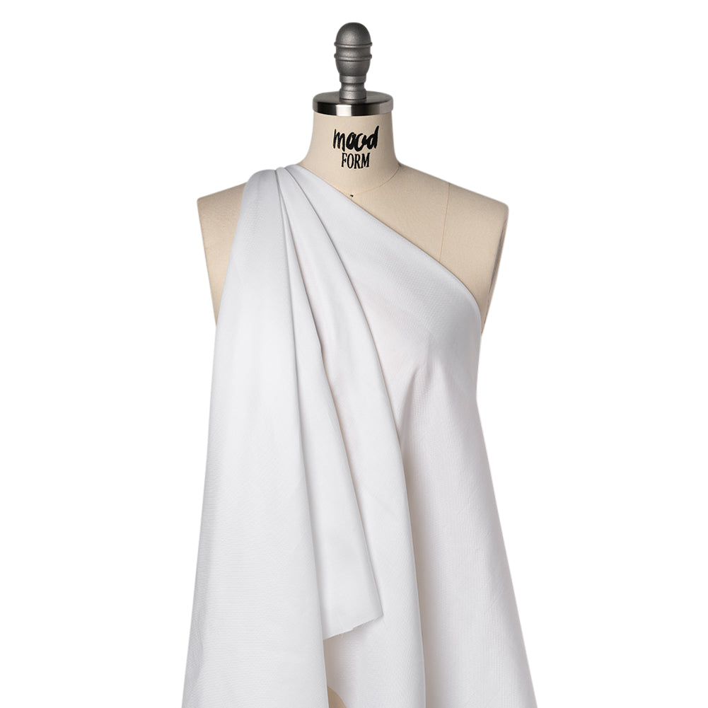 Basketweave Cotton Dobby - White - Deadstock Drape