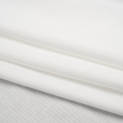 Cotton Herringbone Twill - White - Deadstock