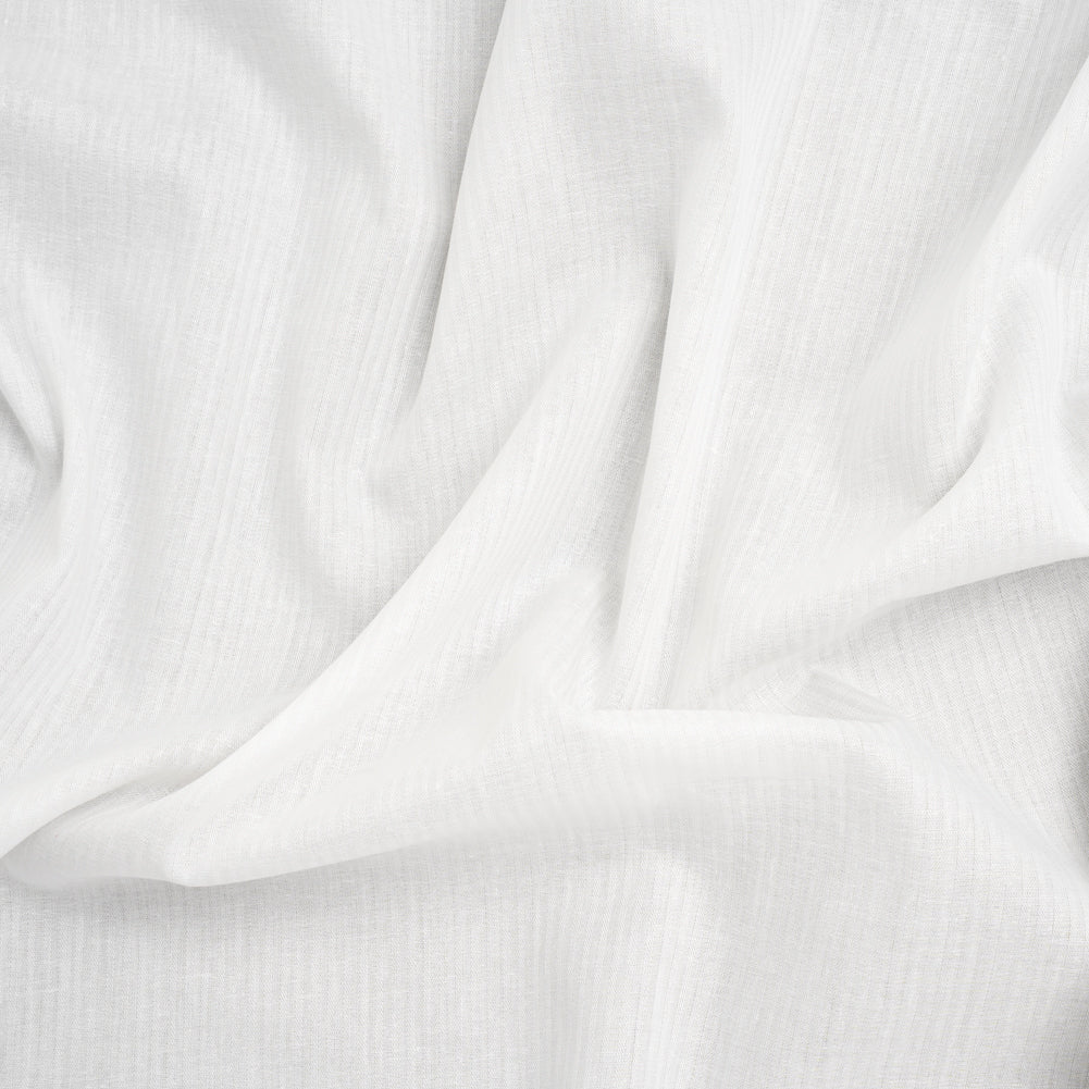 Cotton Herringbone Twill - White - Deadstock