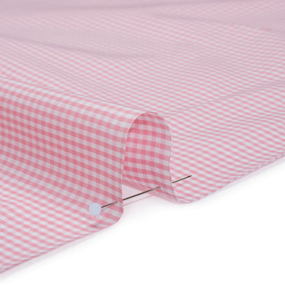 Cotton Gingham Shirting - Light Pink and White Tiny Checks - Deadstock