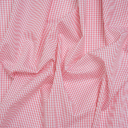 Cotton Gingham Shirting - Light Pink and White Tiny Checks - Deadstock