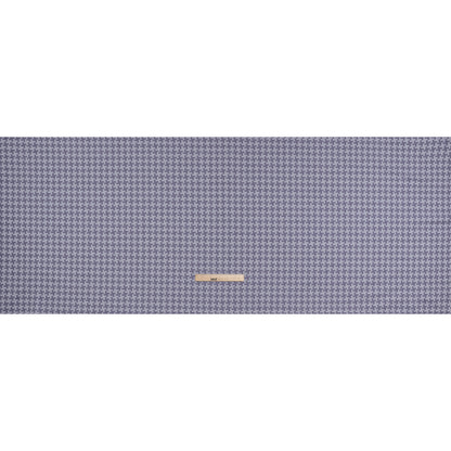 Cotton Twill Shirting - Dark Blue and White Geometric Pinwheels - Deadstock
