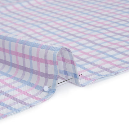 Cotton Twill Shirting - Baby Pink, Lavender and Light Blue Checks - Deadstock