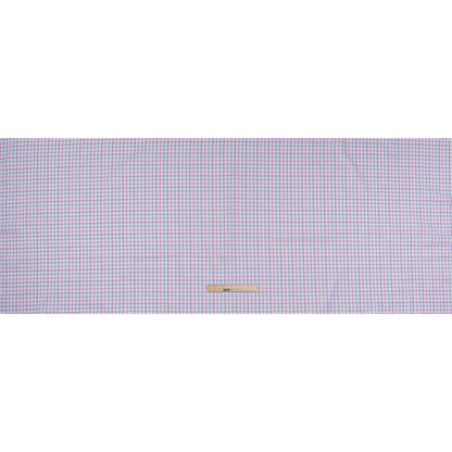 Cotton Twill Shirting - Baby Pink, Lavender and Light Blue Checks - Deadstock