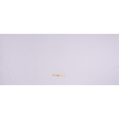 Cotton Oxford Shirting - Pale Blue, Baby Pink and White Candy Stripes - Deadstock
